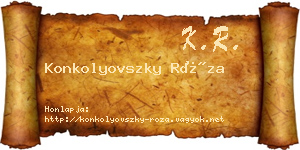 Konkolyovszky Róza névjegykártya